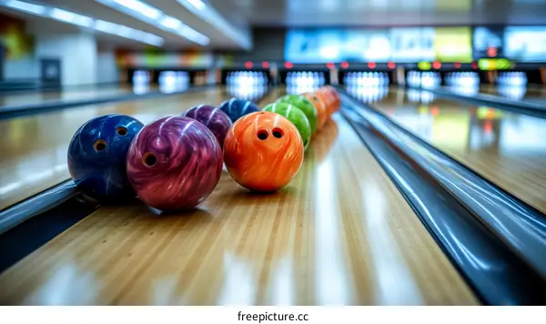 Bowling Alley Colorful Bowling Balls
