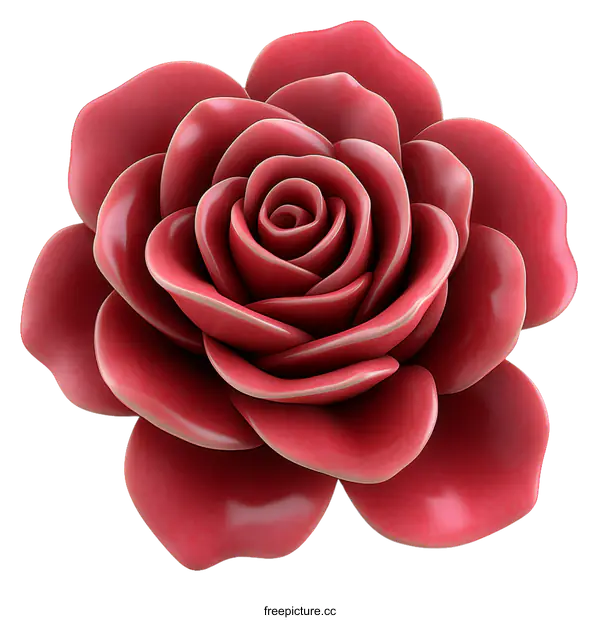[Transparent Background PNG]3D Artistic Red Rose Illustration