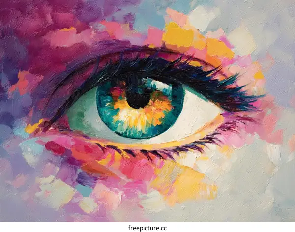 Colorful Abstract Eye Painting