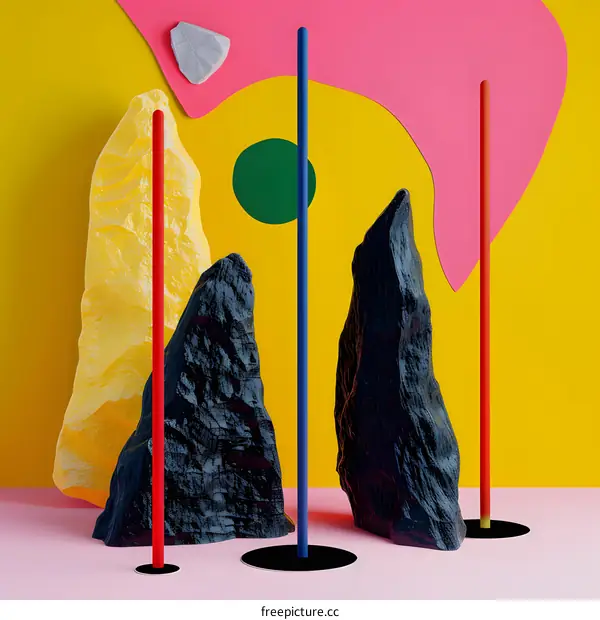 Abstract Minimalist  Geometric 3D Render