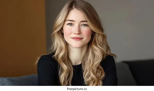 Close Up Portrait of a Woman with Blonde Hair