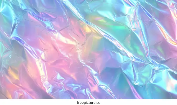 Abstract Holographic Crumpled Foil Background