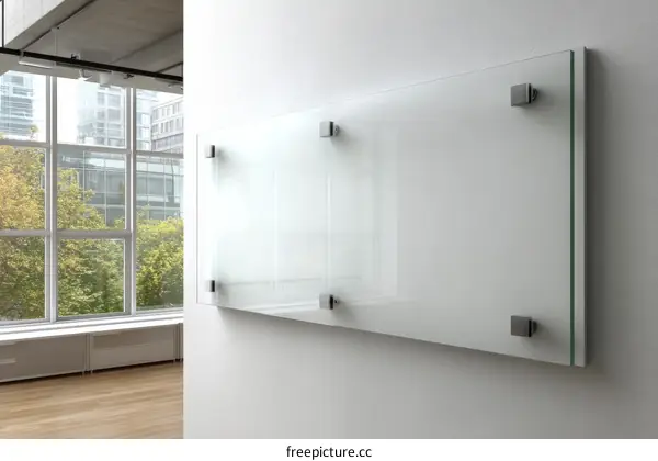 Modern Glass Whiteboard on Wall
