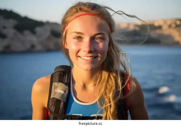Portrait of a young female runner smiling