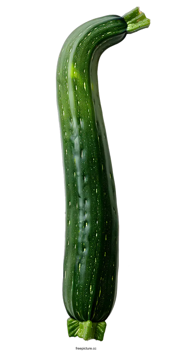[Transparent Background PNG]Green Zucchini with White Background