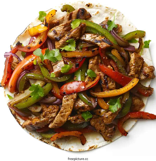 Grilled Pork Fajitas on a Tortilla