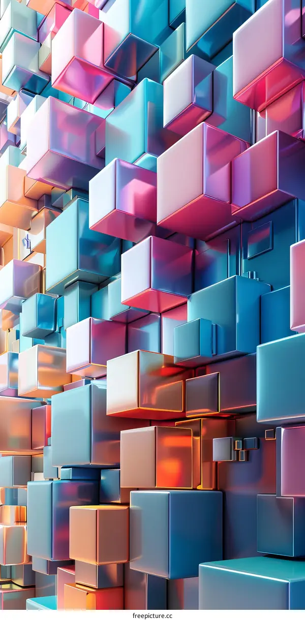 Abstract Colorful Cube Geometric Background Design