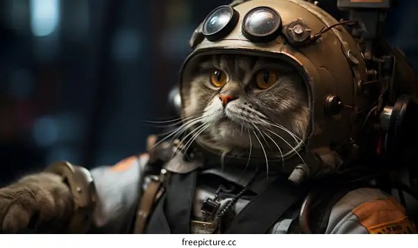 A cat wearing a space helmet