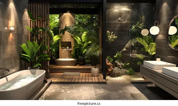 Tropical Garden Inspired Bathroom Design