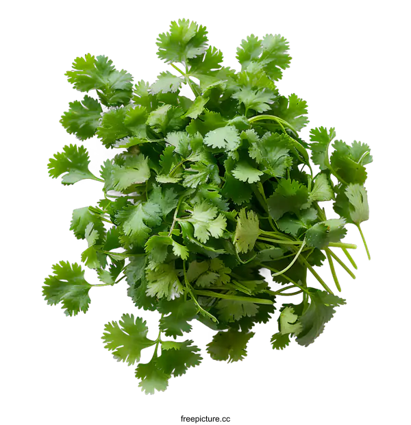 [Transparent Background PNG]Cilantro leaves isolated on white background