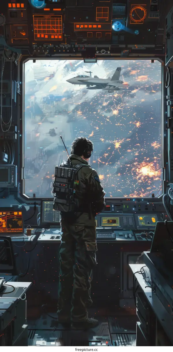 Fighter Jet Pilot in Cockpit