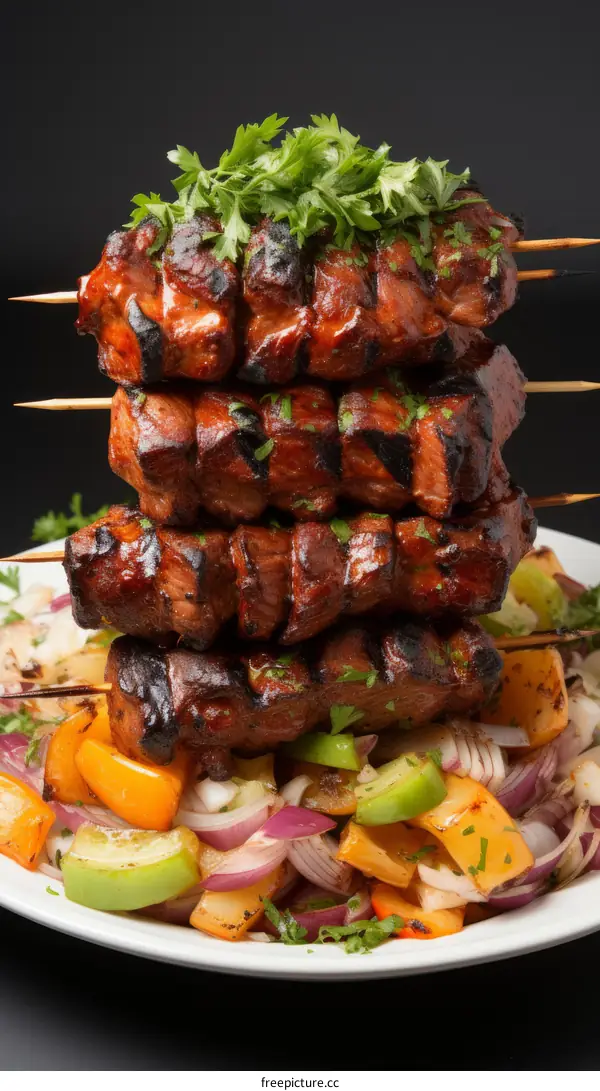 A Tempting Plate of Grilled Skewers