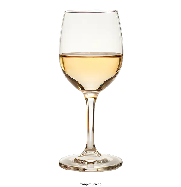 [Transparent Background PNG]Glass of White Wine on White Background
