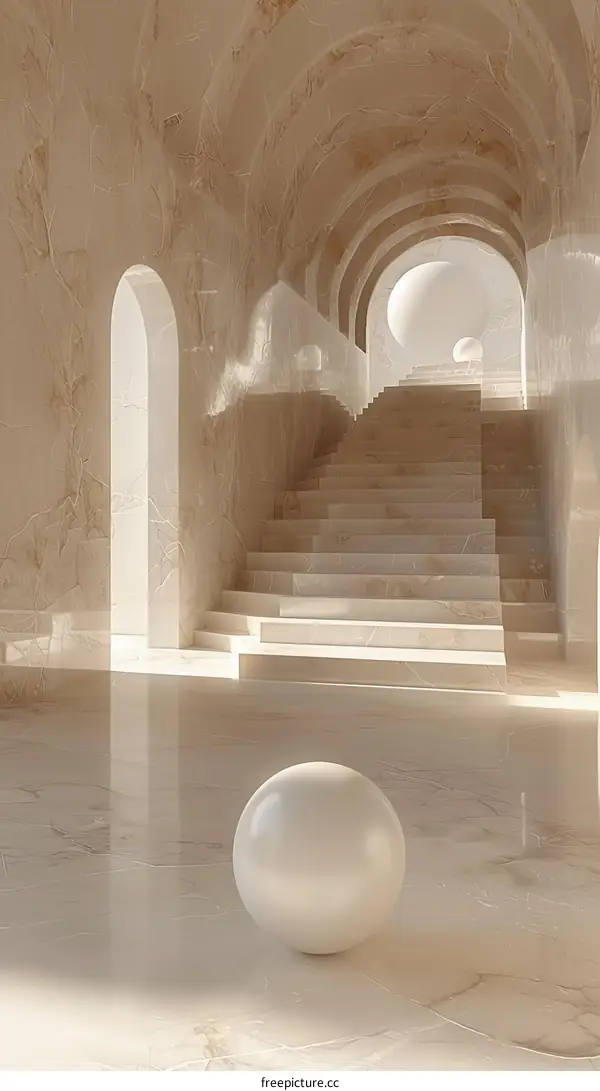 Elegant Beige Marble Architecture Interior Design