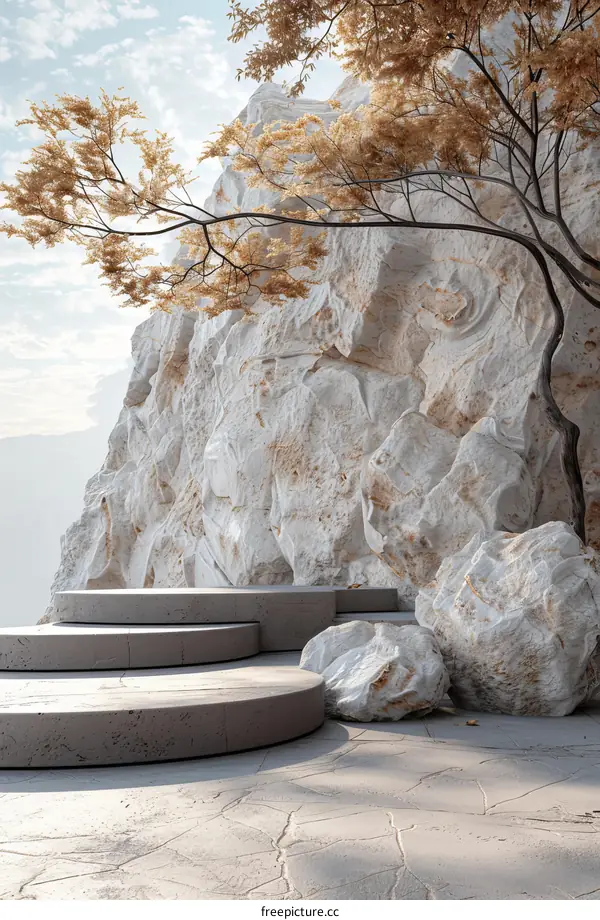 Modern Minimalist Nature Inspired Stone Platform