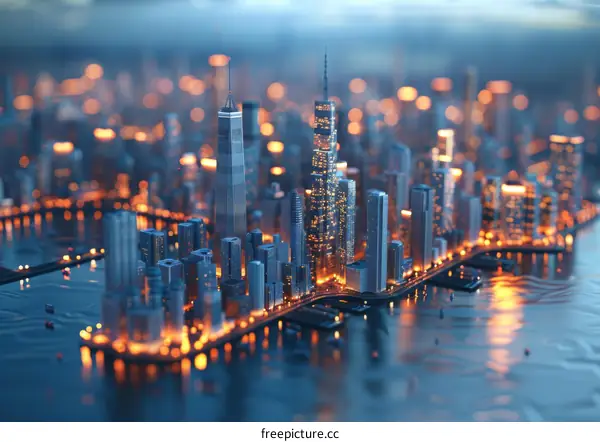 Futuristic Cityscape at Night
