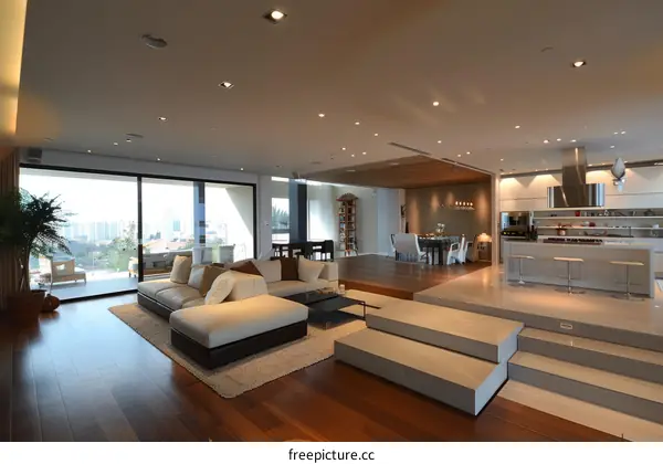 Modern Open Floor Plan Apartment Interior Design