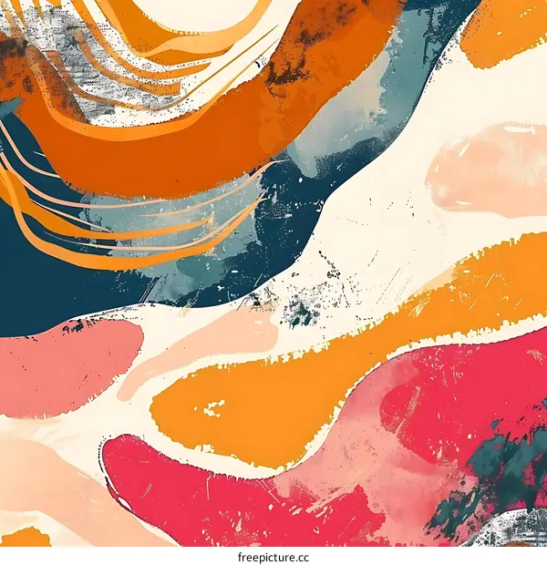 Abstract Art Background With Shapes And Colors