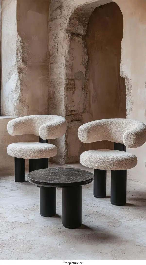 Modern Minimalist Coffee Table and Chairs Set