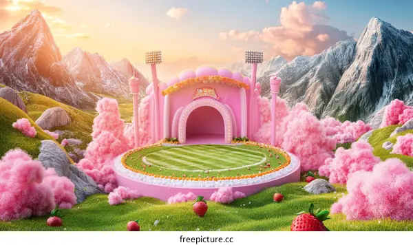 Pink Candy Land Stage in Mountains