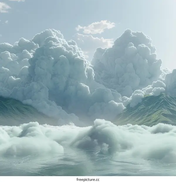 Majestic Cloudscape Over Mountains