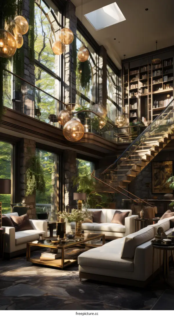 Modern Luxury Living Room with Terrace Views