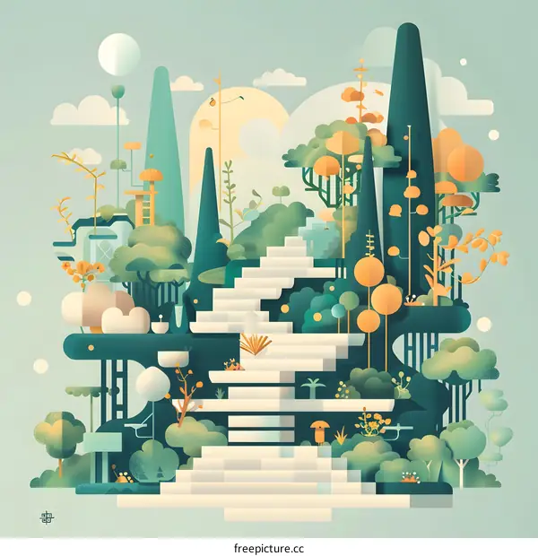 Abstract Illustration of a Fantasy Forest