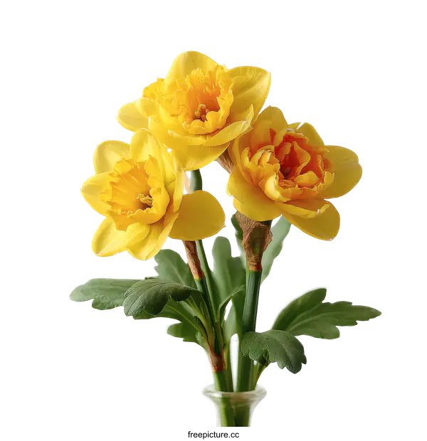 [Transparent Background PNG]Spring Daffodils in a Vase