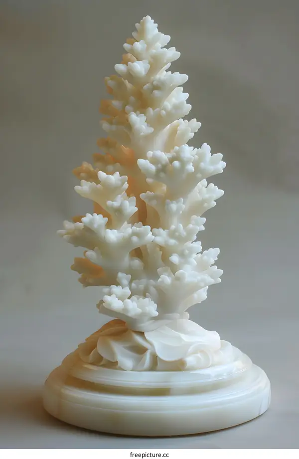 A sculpture of a coral reef made of ivory