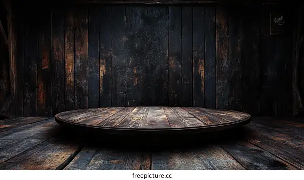 Dark Wooden Round Table Product Display