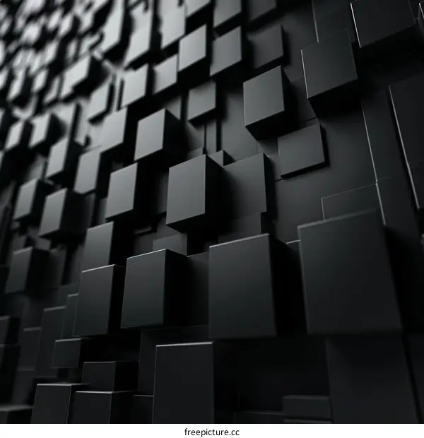 Black 3D cubes background