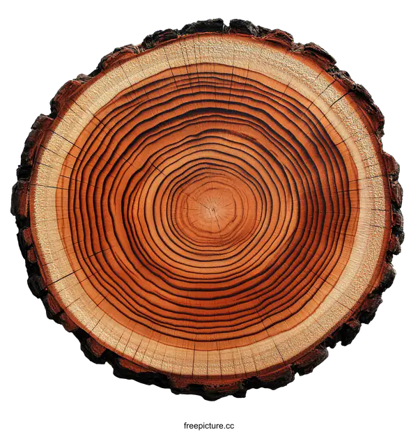 [Transparent Background PNG]Close-up of a Tree Trunk Cross-section