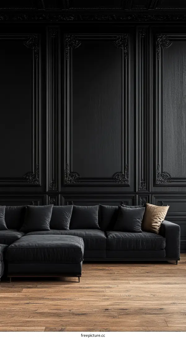 Dark Elegant Living Room Interior Design