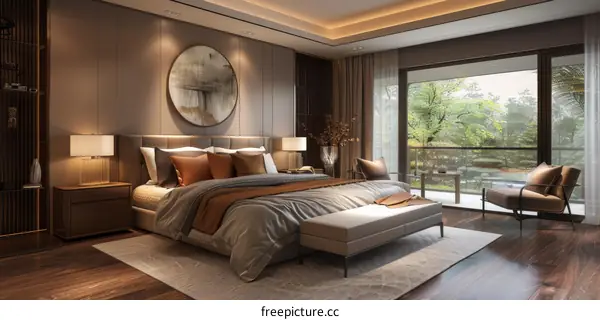 Modern Luxury Bedroom with Scenic View