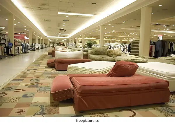 Empty Department Store Interior with Couches