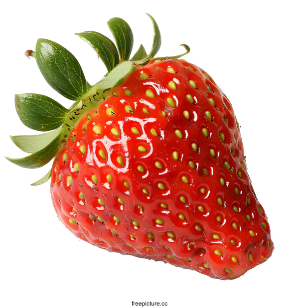 [Transparent Background PNG]Single ripe strawberry