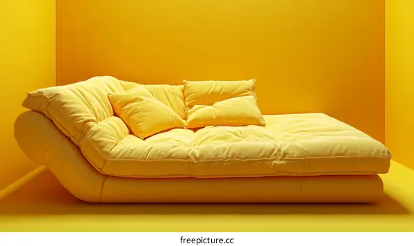 Modern Yellow Sofa Interior Design Illustration