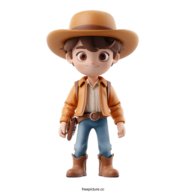 [Transparent Background PNG]3D Cartoon Boy Explorer Standing