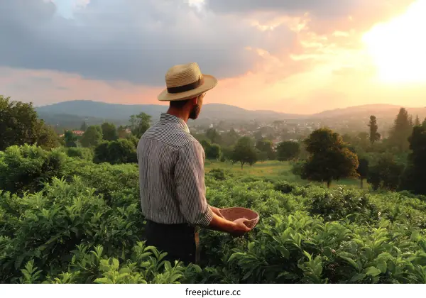 Sunset View Tea Plantation Worker