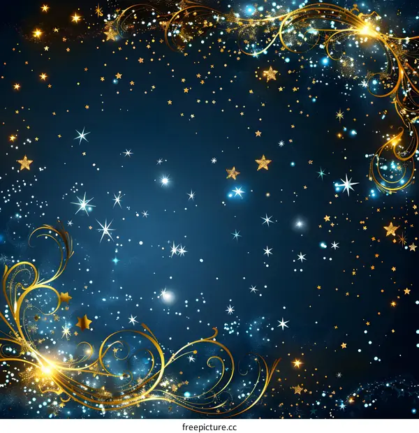 Blue and Gold Christmas Background