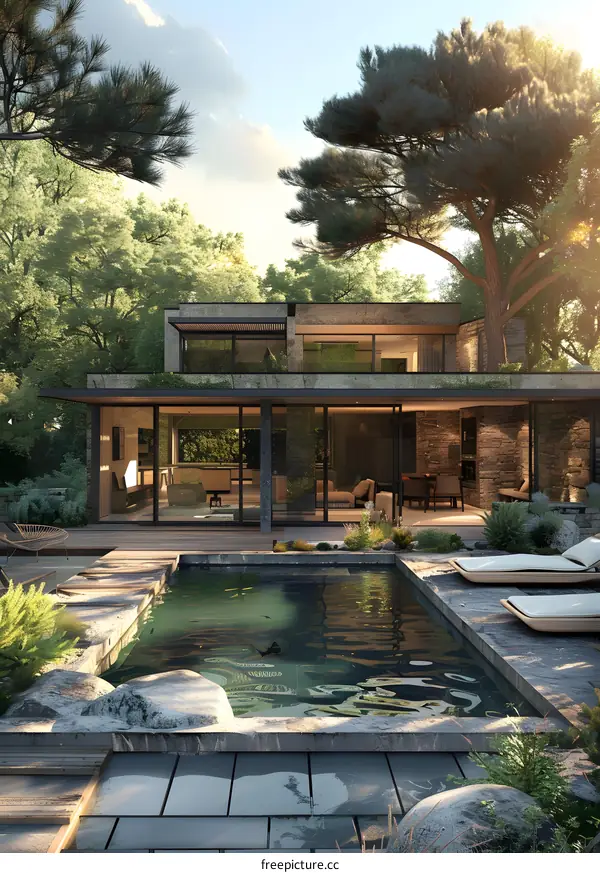 Modern house with pool and terrace