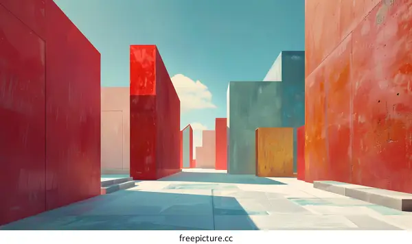 Abstract Colorful Architecture with Minimalist Design