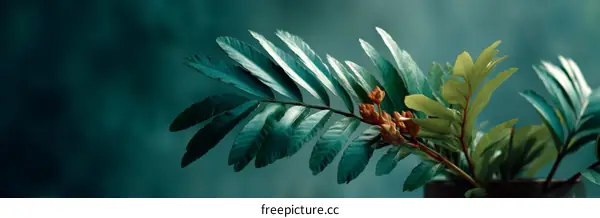 Closeup of Vibrant Teal Leaves and Plants