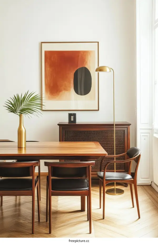 Modern Dining Room Interior Design with Abstract Art