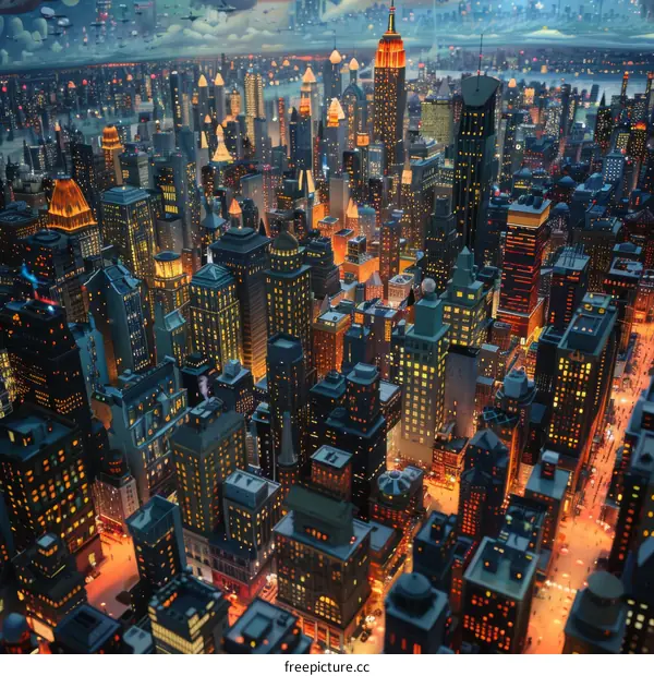 Night City Skyline Illustration