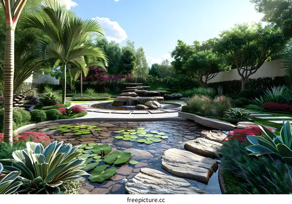 Garden landscape design renderings