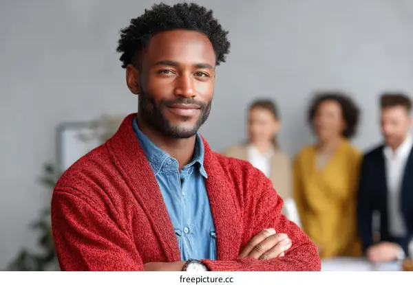 Confident African American Man in Business Setting