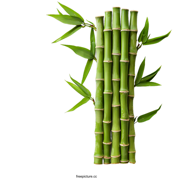 [Transparent Background PNG]Fresh green bamboo plants