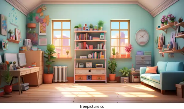 Cozy home interior with lots of plants and sunlight