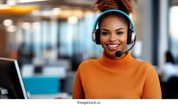 African Woman Customer Service Representative